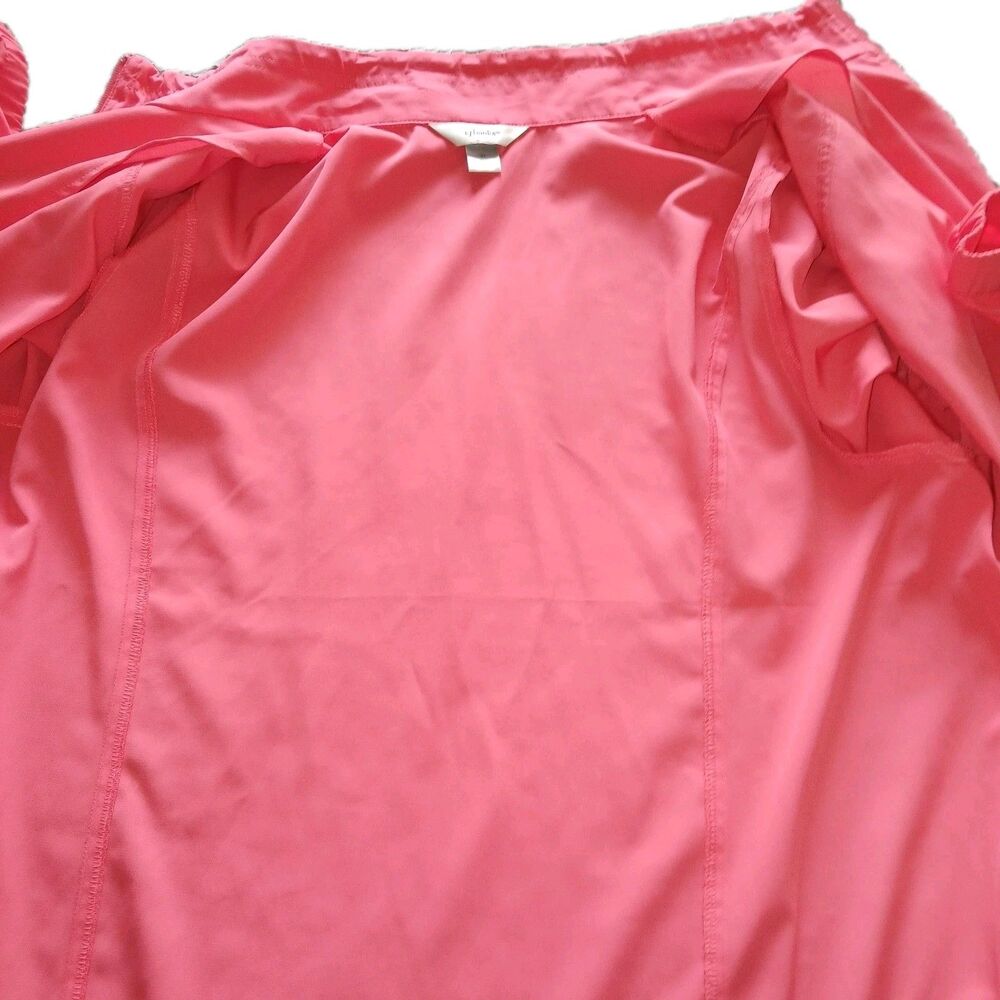 CJ BANKS Womens 3X Polyester Windbreaker Full Zipper 3/4 Sleeve Coral Jacket - Picture 10 of 13